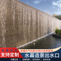 Stainless steel water wall outlet curtain wall water feature wall fish pond water outlet courtyard water tank waterfall landscape