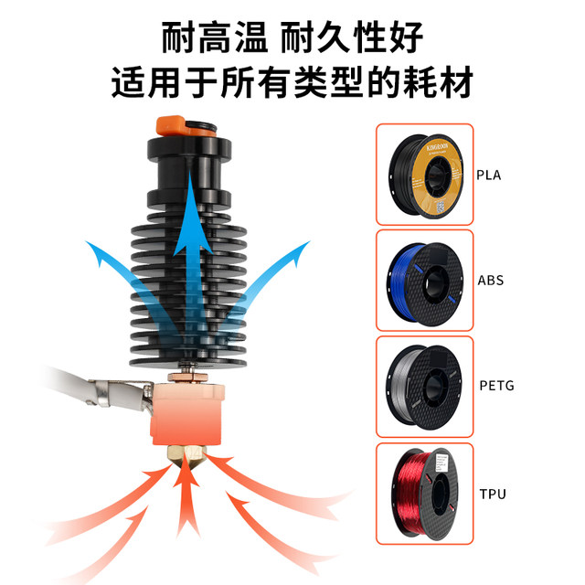 ອຸປະກອນເສີມເຄື່ອງພິມ Qipang 3d VORON2.4/Prusa extrusion head CHC-V6 ceramic hot end kit 24V