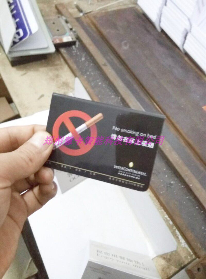 Type L Bend card labels Hotel Reminder Cards Cards Free card Don't Smoke Cards PVC Tica Cards