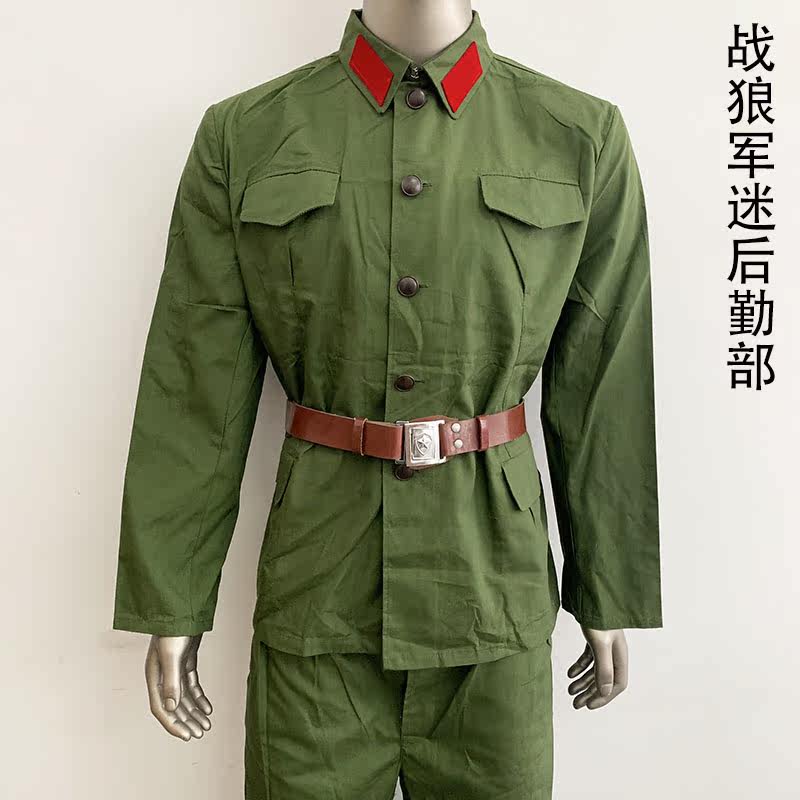 Old-fashioned 87 bakelite buckle really good suit outdoor work uniform male Zhongshan collar summer standard combat training suit