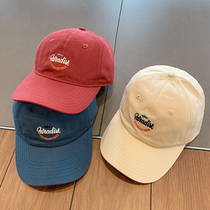 Baseball cap female Korean version of face small wild fashion trend soft top letter embroidery big head thin duck tongue hat man