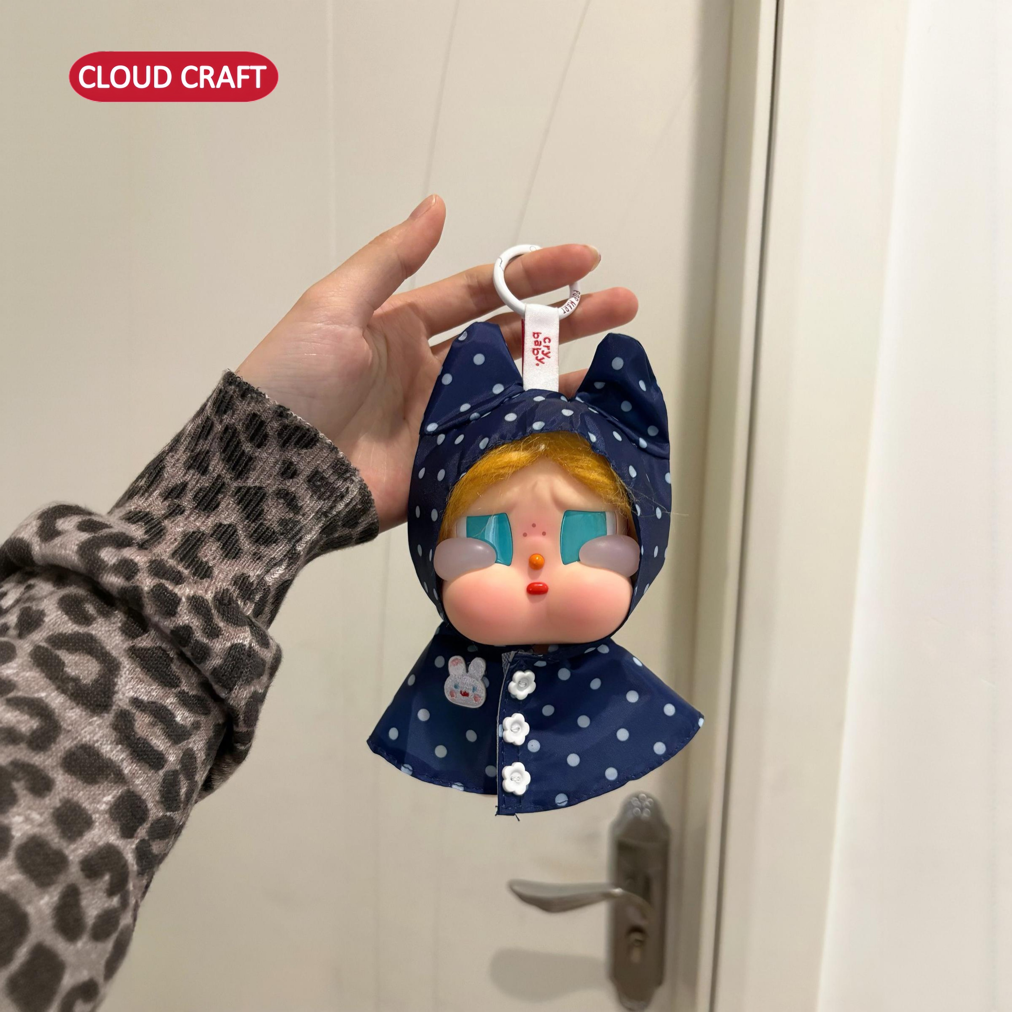 棉花娃娃/毛绒玩具娃衣 适用crybaby哭娃娃衣可爱波点雨衣套装哭娃咕噜咕噜玩偶可换装