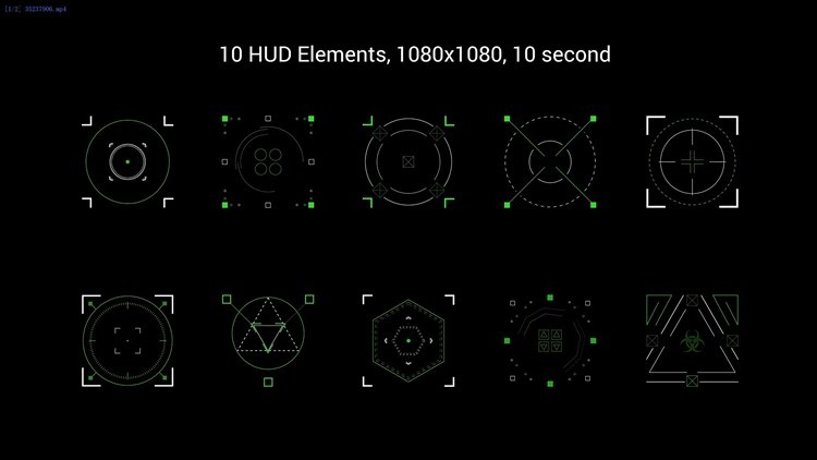 科技图形元素动态图表视频HUD科幻UI界面展示AE模板AEP素材插图1