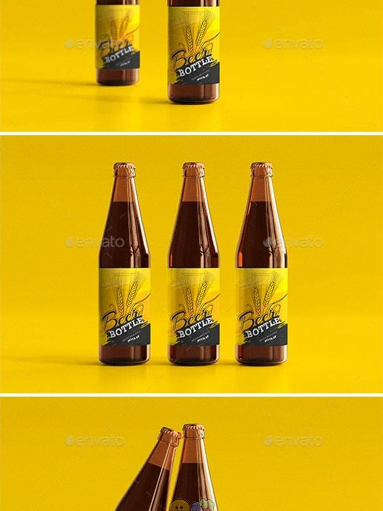 啤酒玻璃瓶品牌包装LOGO设计展示智能样机psd设计素材模板源文件插图3