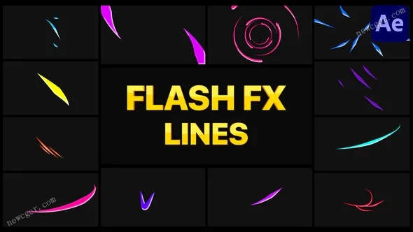 平滑流畅创意手绘风格特效飞行线条flash动画动效元素AEP模板素材插图8