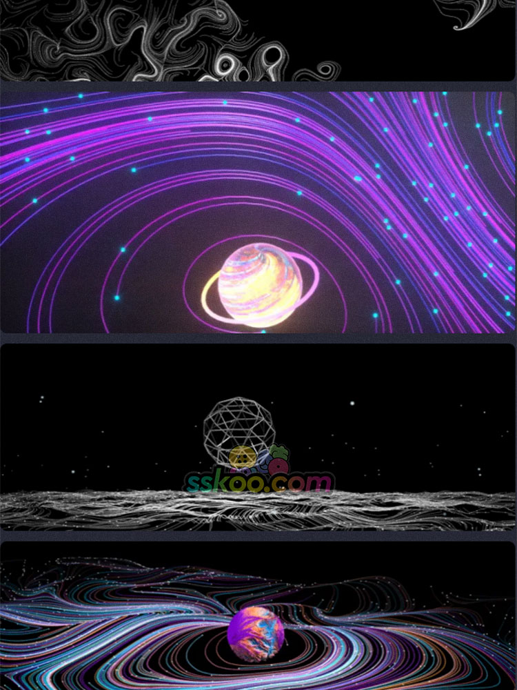 科技感星空宇宙夜空螺旋粒子海报背景线条创意场景psd设计素材插图13