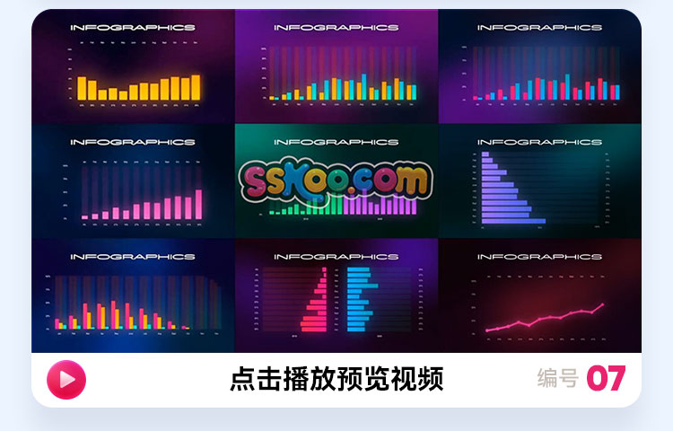 大数据大屏后台统计图表演示动画动态视频AE特效展示模板AEP文件插图7