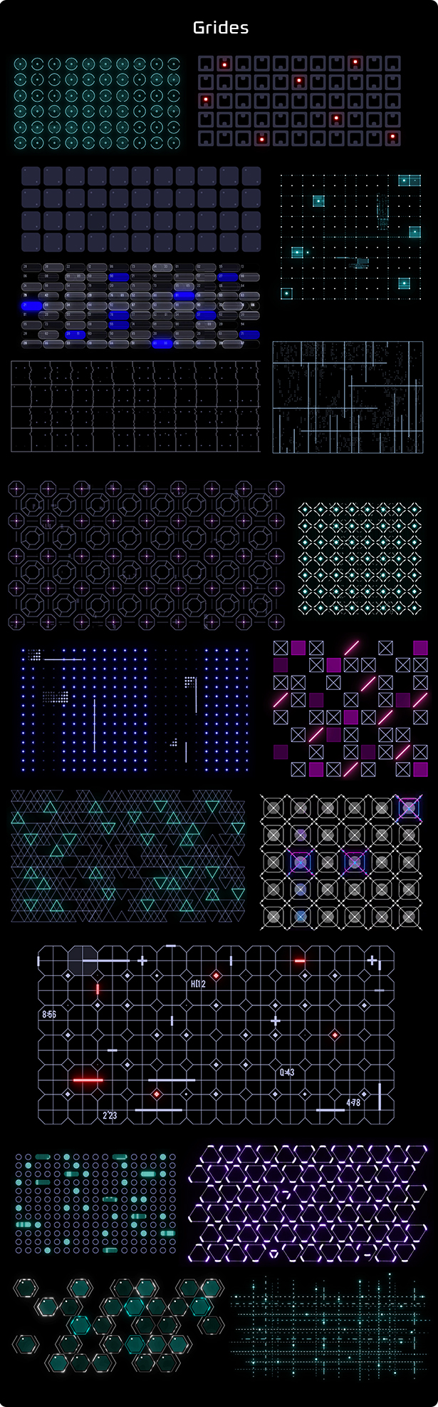 AE脚本523个HUD科技感赛博朋克霓虹发光UI元素图形动画素材AE模板插图30
