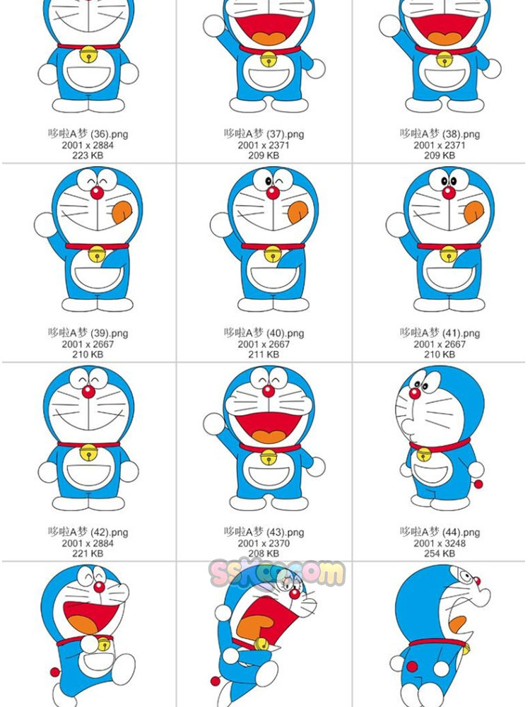 哆啦A梦机器猫小叮当烫画印花图案PNG高清免抠图片AI矢量设计素材插图5