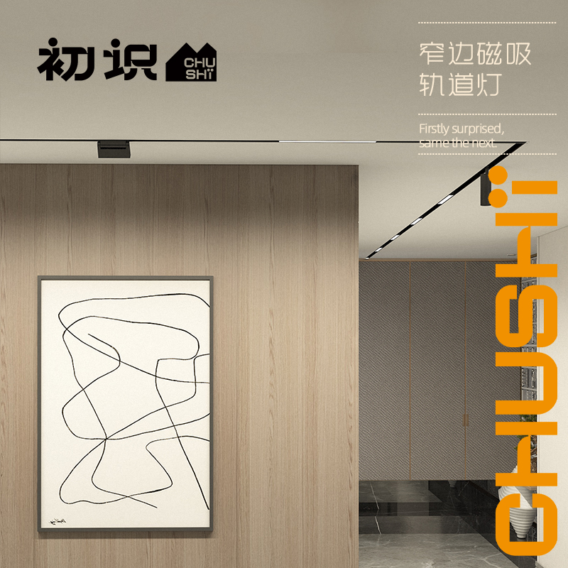 First-realized lighting magnetic suction track lamp led embedded no-frame Nordic home living room No main lamp Lighting spotlight