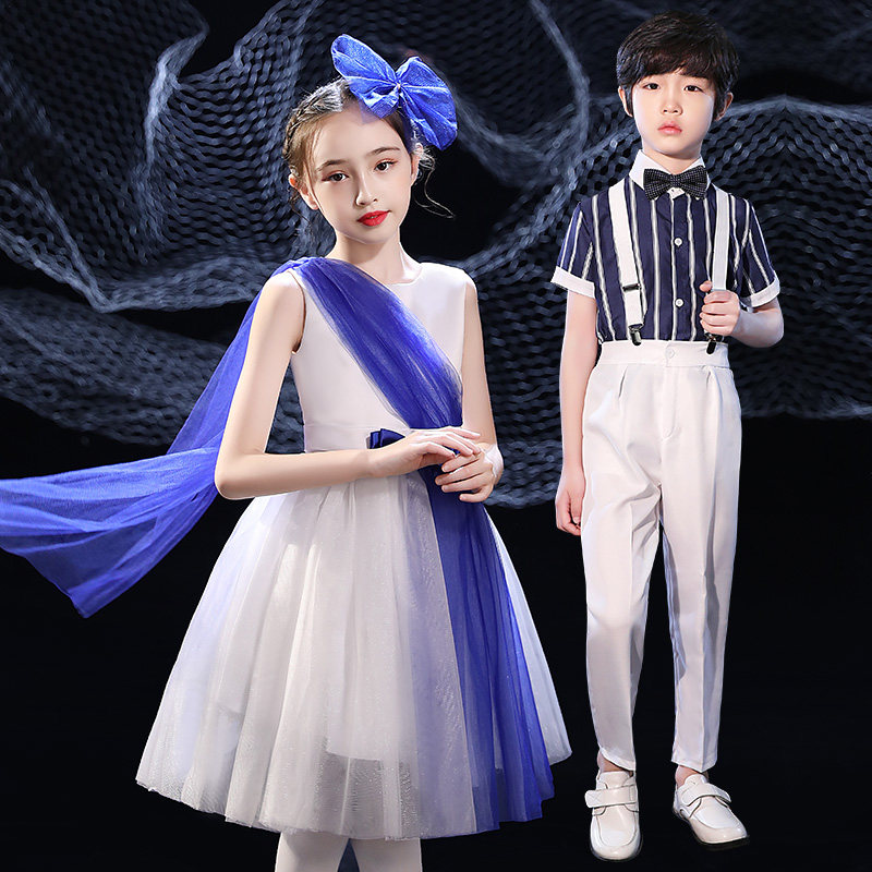 New Year's Day children's chorus costume performance costume boys and girls chorus dress recitation costume primary and secondary school students performance costume