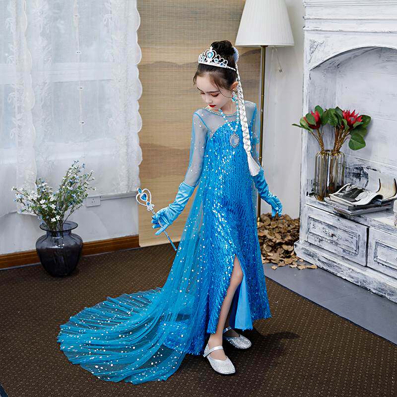 Aisha Genuine Frozen Summer Aisha Dress Girls Aisha Princess Dress Children Aisha Birthday Dress