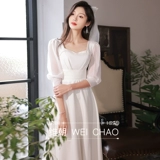 Элитное белое вечернее платье, французский стиль