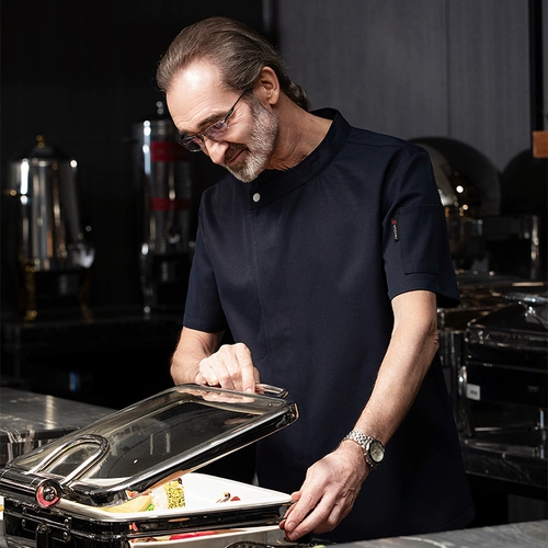 Шеф -повар короткий летний западный ресторан ресторан ресторан кухонная одежда мужская и женщина -шеф -повар