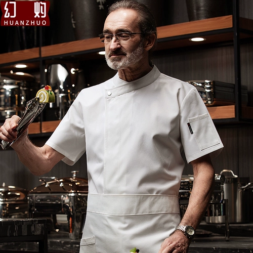 Шеф -повар короткий летний западный ресторан ресторан ресторан кухонная одежда мужская и женщина -шеф -повар