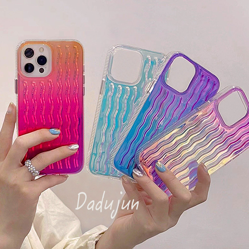 ins minimalist asymptotic laser stripes apply iphone13 mobile phone protection shell 13promax Apple 12 new 11 ultra-thin xs personality xr lovers xsmax hyperfire ten