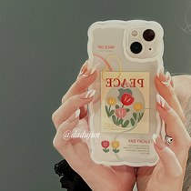 Inins style small crowd tulip flower iphone13 mobile phone shell suitable for apple 13promax simplicity approx. 12 fresh 11 silicone xr full package anti-fall xsmax goddess new