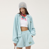 DNT Han Huohuo wear not greasy classic waffle short zipper sweater shorts pants spring dress New