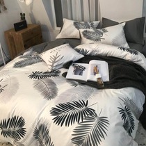 Nordic Wind Bed Four Sets of Ins Wind All-cotton Bed supplies Four sets of pure cotton linen bed Ogasawara bedding