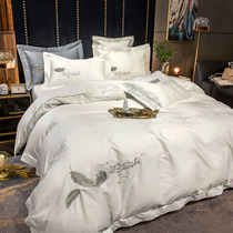 Four sets of sets in bed Inward wind minimalist bed cover four sets of full cotton pure cotton Dormitory Three sets of bedding