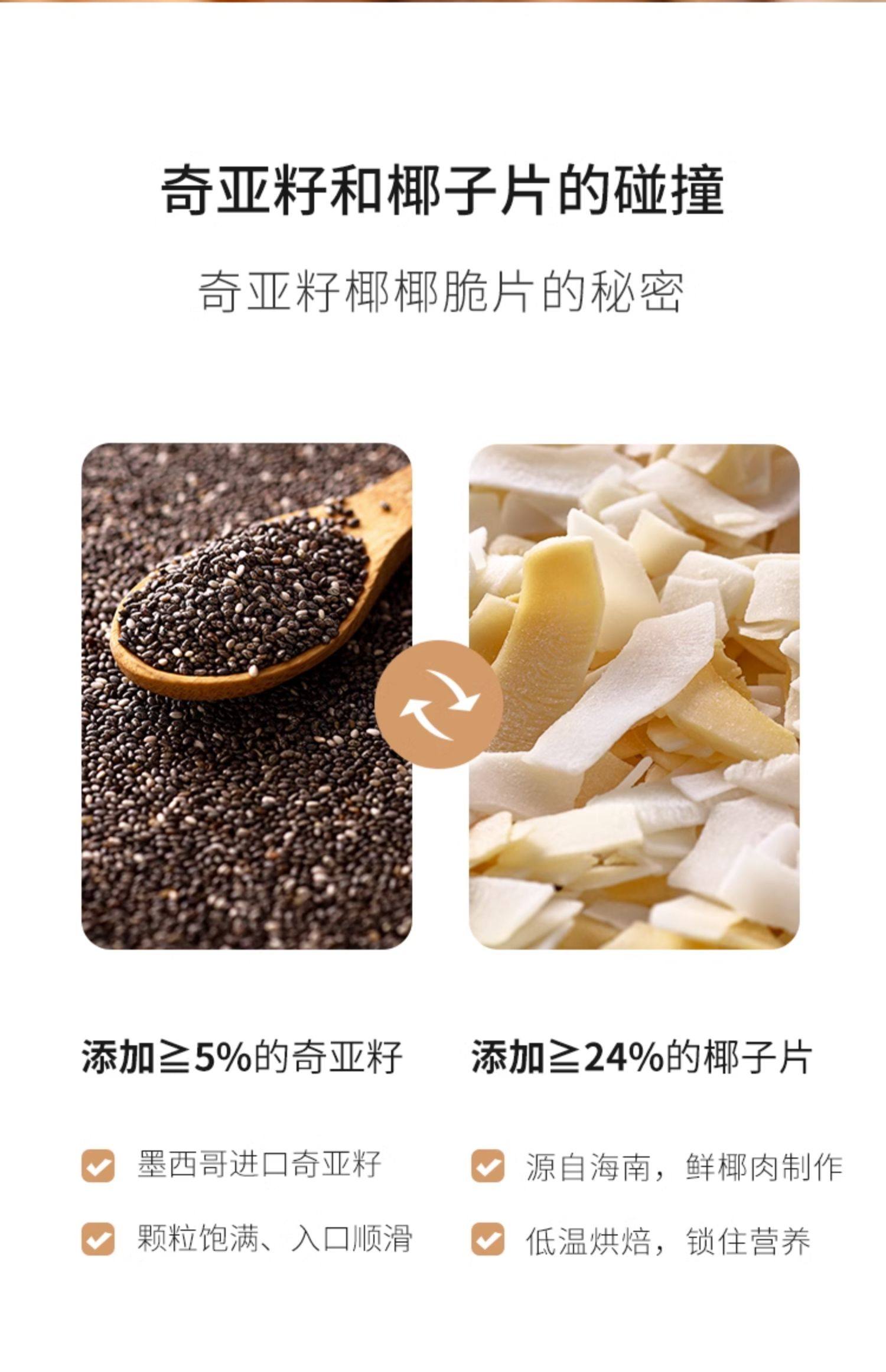 【中國直郵】米惦 奇亞籽椰椰脆片薄脆餅乾 健康點心 72g