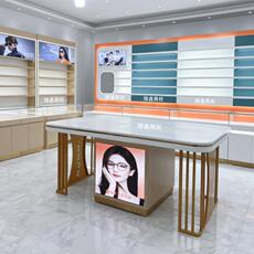Стеклянная витрина 烤漆眼镜展示柜眼镜店玻璃柜台中岛柜太阳镜近视眼镜陈列高柜定制