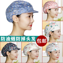 Cafeteria Restaurant Baking Food Cap Breathable Dust-Proof Working Pure Cotton Hat Kitchen Anti-Smoke Duck Tongue Chefs Hat Women