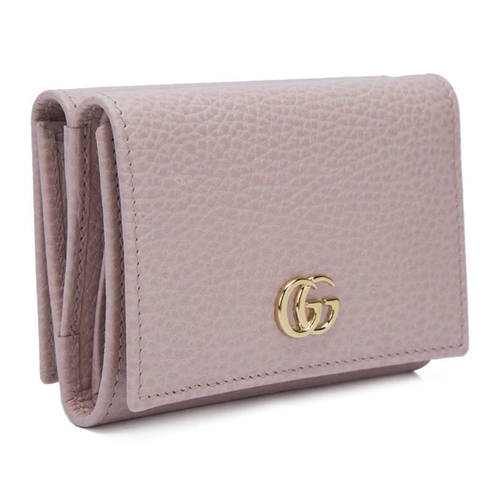 Gucci, розовый кожаный короткий бумажник, кошелек