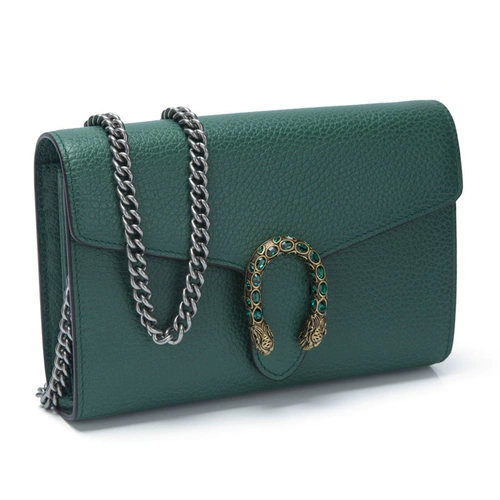 Gucci, зеленая кожаная сумка на одно плечо