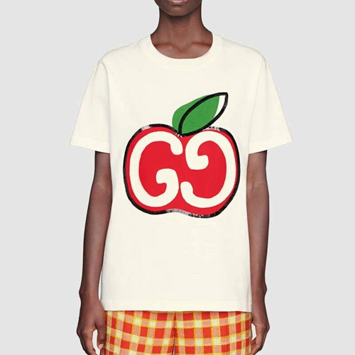 Gucci, apple, осенняя футболка с коротким рукавом, 2020