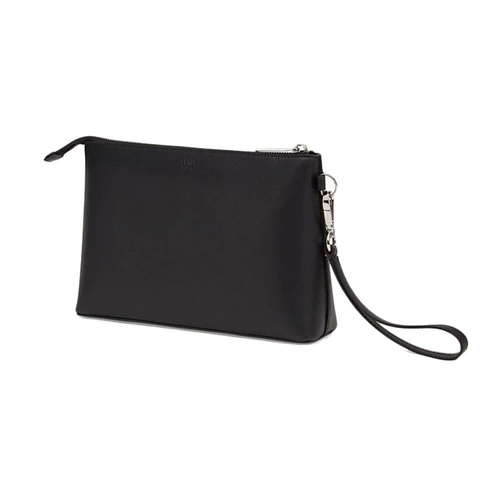 Fendi, классический черный монстр, кожаная цепочка с молнией, маленькая сумка клатч, сумка на запястье