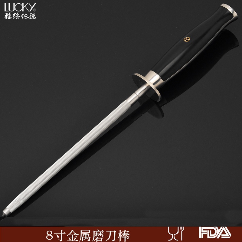 High-end Outlet 8 Inch Steel Handle Sharpening Stick Stainless Steel Professional Home Sharpening Stick Sharpening Stick Knife Sharpening Machine