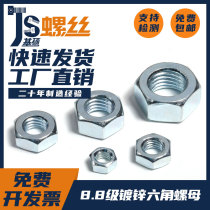 M6M8M10M12M14M16M20-M24 8 Grade 8 8 High Strength Galvanized Hexagon Nut Screw Female