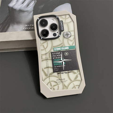 White — Stone Island New Shape Tough Shockproof 15, 14, 13, 12 iPhone Case