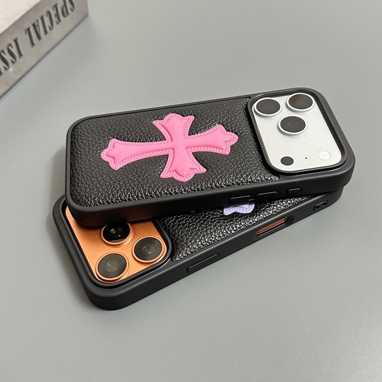 Chrome Hearts Gothic Punk Leather iPhone Case