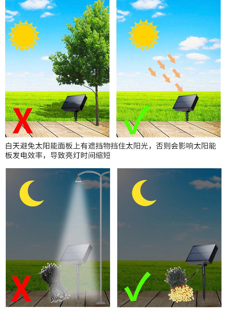 Световое украшение 太阳能led装饰灯花园庭院阳台户外防水挂灯七彩灯闪灯串星星灯 Jia Peng