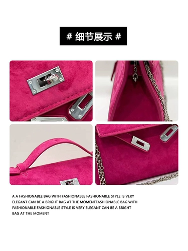 Красная портативная сумка через плечо, модная сумка на одно плечо, цепь, из натуральной кожи, изысканный стиль, на цепочке