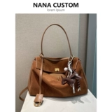 Ретро сумка через плечо, универсальная вместительная и большая сумка подмышку, сумка на одно плечо, изысканный стиль, из натуральной кожи