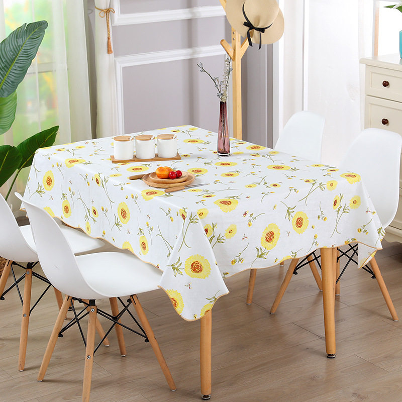 Nordic tablecloth fabric Waterproof, anti-scalding, oil-proof, leave-in PEVA coffee table cloth, table mat, desk ins student