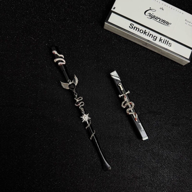 Handmade Cigarette Holder, French-Style Snake Language, Dark Gothic Atmosphere, Cosplay Cross, Gift for Boyfriend/Girlfriend, Niche Subculture