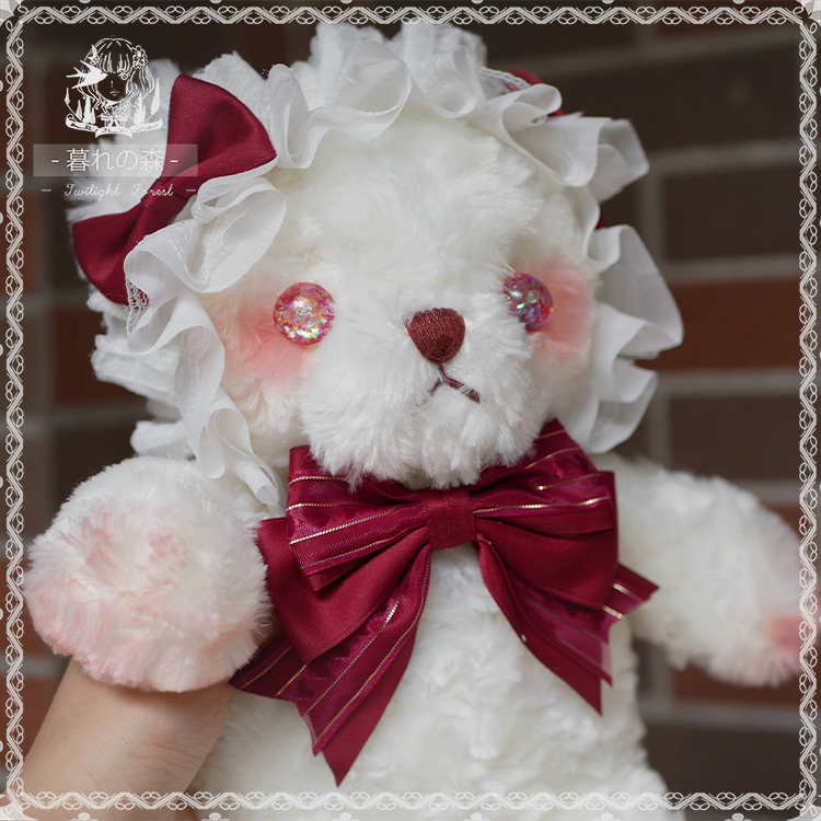 Glazed red wine original hand for lolita bear bag wine red roletta diagonal satchel shoulder plush doll bag