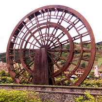 Customized outdoor steel-wood combined water truck farmhouse running water bucket floor decoration ditch drainage irrigation rollover