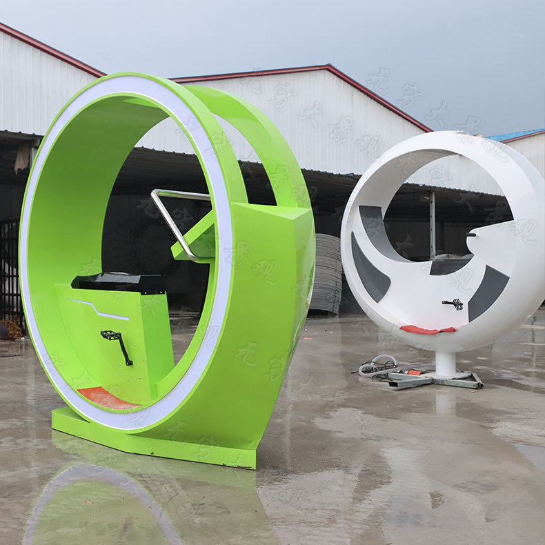 Customized outdoor stainless steel light-emitting marlantern metal pedal bicycle sensing photometric foot water truck interactive water sprinkler