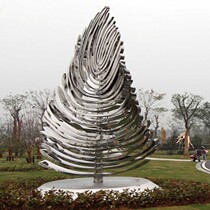 Large outdoor wind city dynamic logo direct city square stainless steel landscape sculpture