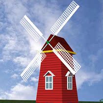 Large outdoor anti-corrosion wood manufacturers 3 meters Southeast Asia electric classical landscape custom Dutch windmill floor ornaments