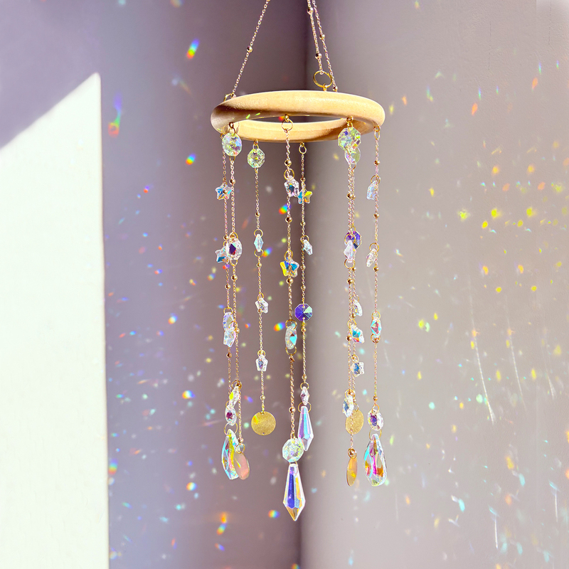 Sun Catcher Crystal Hanging Ornament Small Wind Chime Accessories Rainbow Light and Shadow Maker Pendant Rainbow Catcher Home Decoration Sun Catcher Crystal Hanging Ornament Small Wind Chime Accessories Rainbow Light and Shadow Maker Pendant Rainbow Catcher Home Decoration