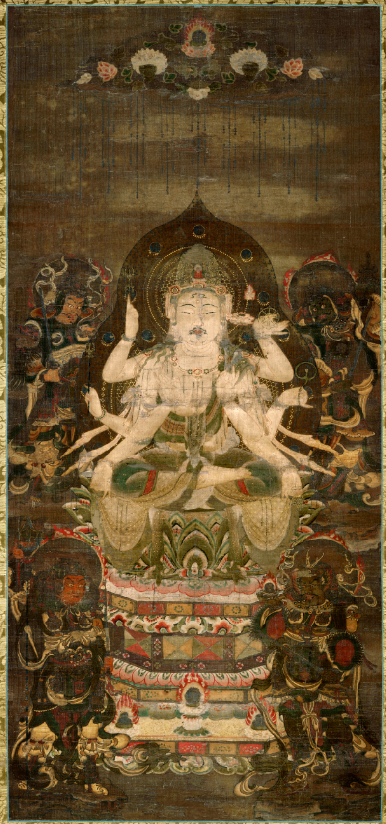 Tang Mifo Paintings: Shocking the Giant Giant Guanyin's Guanyin portrait The Japanese national treasure-class Buddhist painting Gao clearly writes the truth