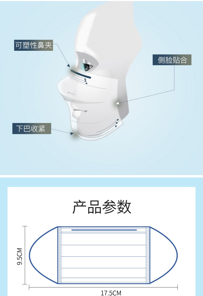 健医师 一次性医用级口罩 50只 图6