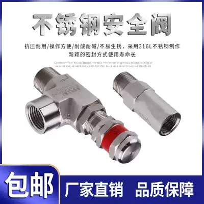 316L stainless steel high pressure safety valve RV series corrosion-resistant pressure relief valve straight-through T-type proportional unloading valve