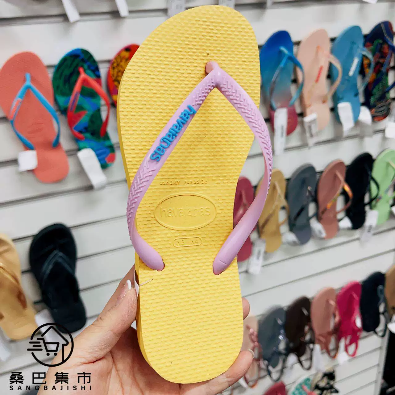 Смешанное с Brazil Havaianas Slim пляжные нескользящие женские слипоны с плоским дном